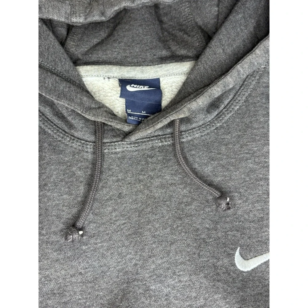 Nike Men's Gray Pullover Hoodie Sweatshirt, Logo, Cotton Blend Fleece, M